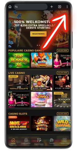 Open de Simply Wild app en tik op Deel of de drie puntjes